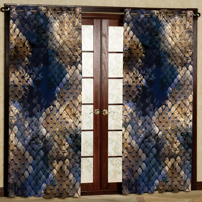 پرده مدل پوست ماری مخمل پانچی کد 1356 سایز 140x280 سانتی متر