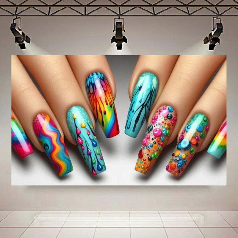  پوستر طرح مخمل کاشت ناخن طرح فانتزی مدل رنگی کد AR303284