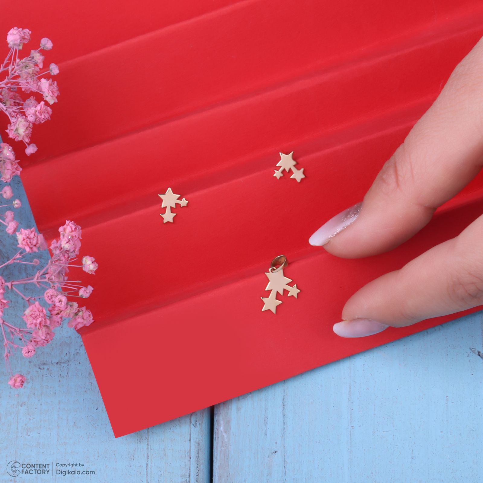 نیم ست طلا 18 عیار زنانه سایا گلد مدل 3 ستاره ns24 -  - 11