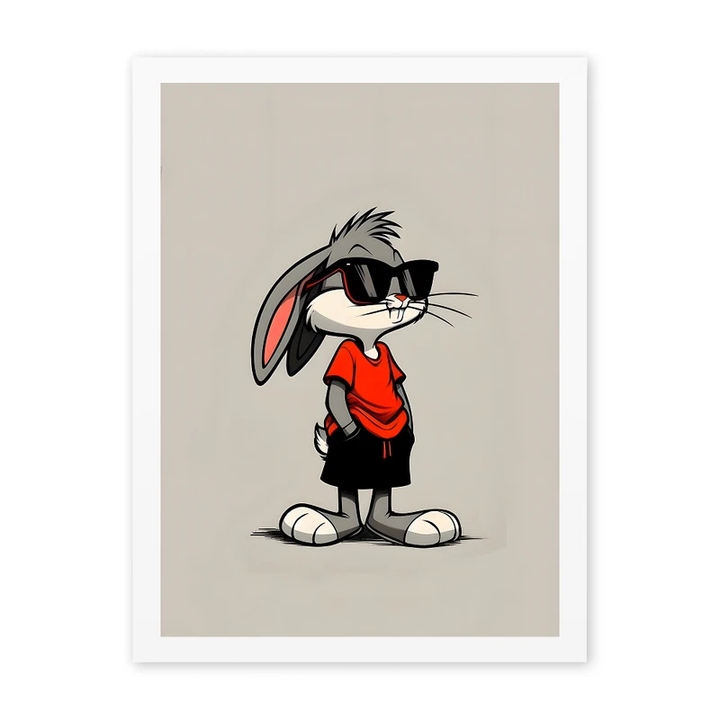 تابلو مدل دکوراتیو طرح خرگوش کد 1159 فریم سفید