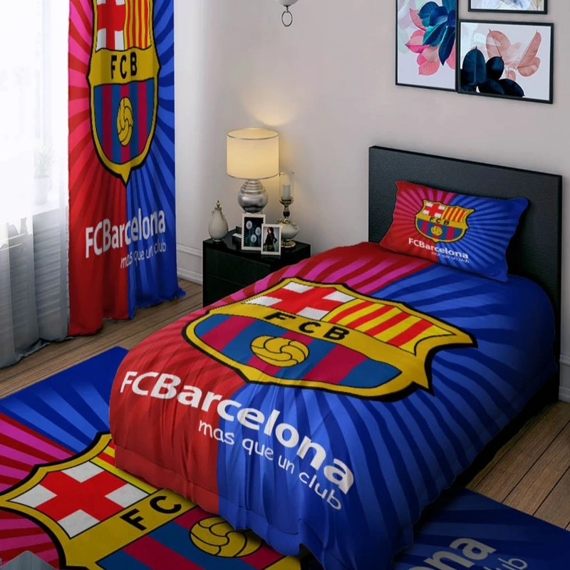 سرویس خواب 1 نفر 4 تکه مدل بارسلونا فوتبالی کد 1229