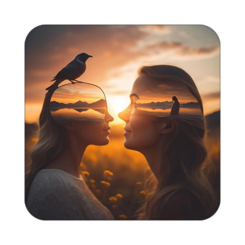 زیر لیوانی کاکتی مدل عاشقانه کد mp10725