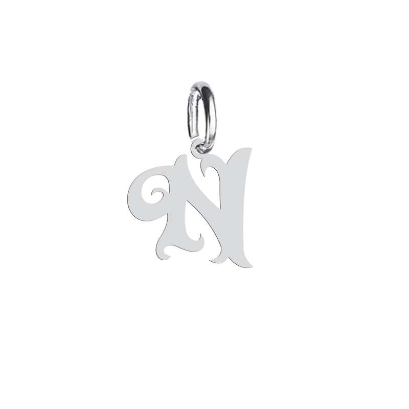 آویز گردنبند نقره هایکا طرح N مدل h.n 796