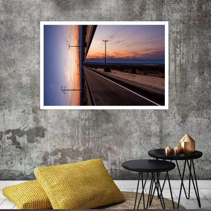 تابلو بکلیت طرح منظره سه بعدی جاده مدل قاب شاسی W-s7976