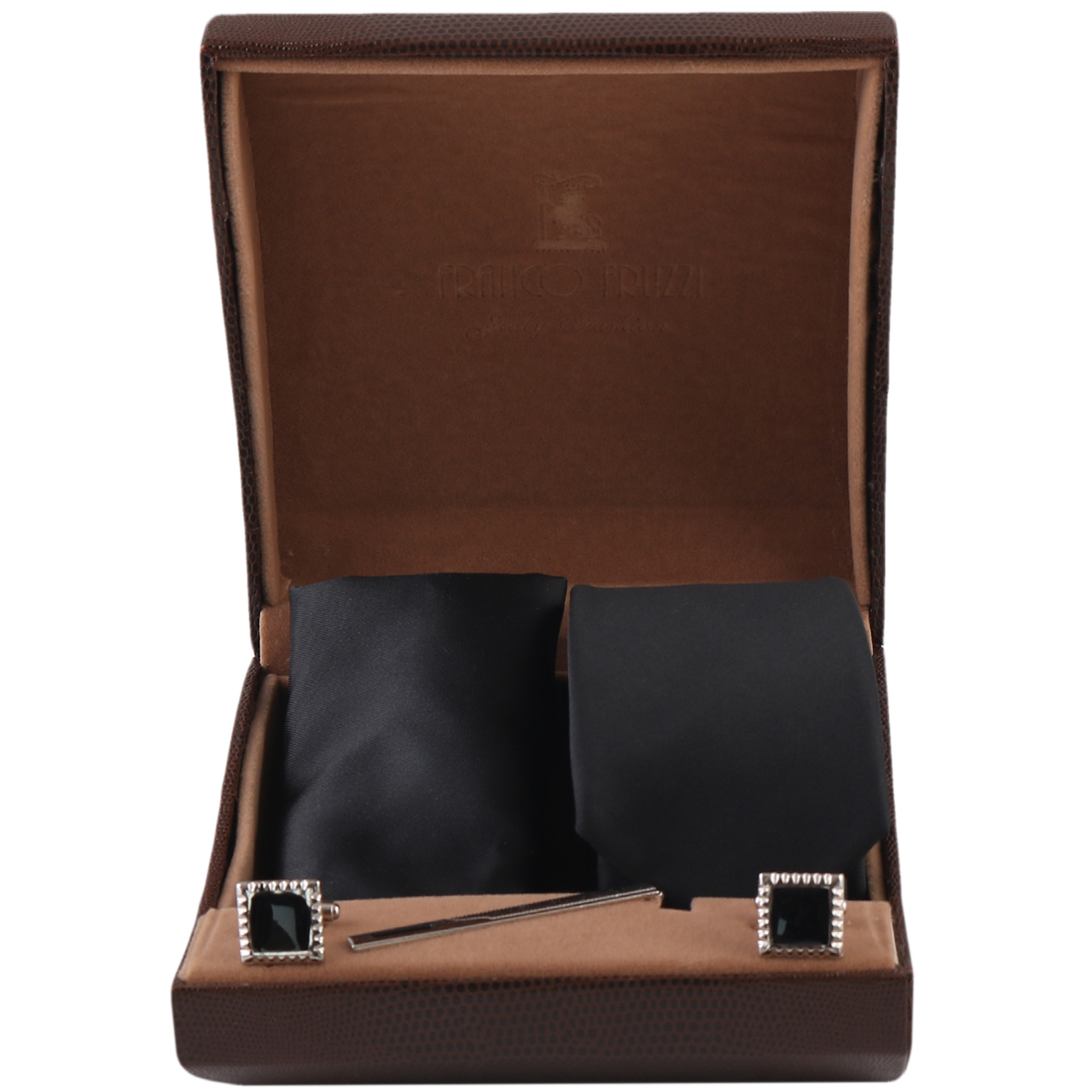 ست کراوات و دستمال جیب و دکمه سردست مردانه فرانکو فروزی مدل F-101843