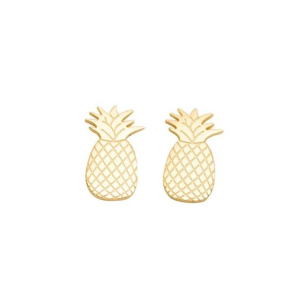 گوشواره طلا 18 عیار زنانه قیراط طرح آناناس کد GH5430