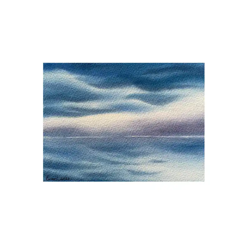 تابلو نقاشی آبرنگ طرح آرامش