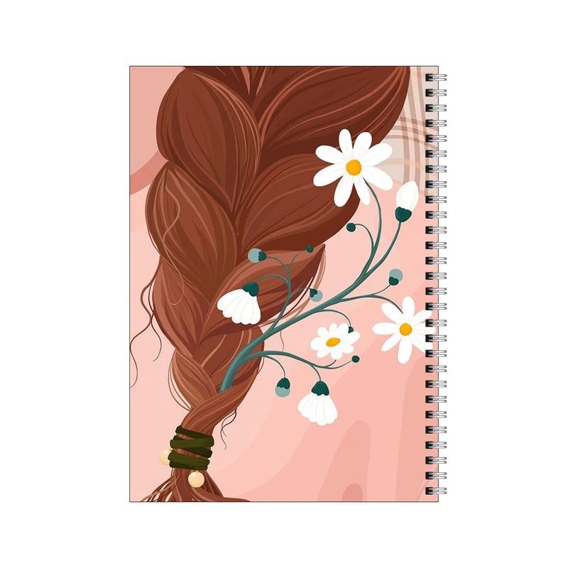 دفتر مشق 50 برگ بامبیلیپ طرح موهای بافته و گل بابونه کد 8399664