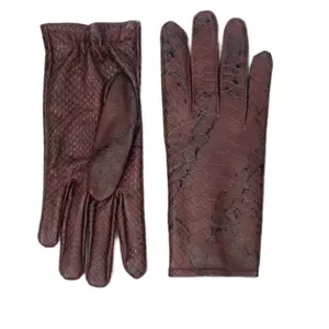 دستکش زنانه چرم مون مدل potfyro python