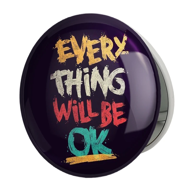 آینه جیبی خندالو طرح Every Thing Will Be Ok مدل تاشو کد 2734 