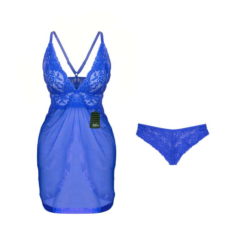 لباس خواب زنانه شباهنگ مدل BL CHARMING رنگ آبی