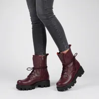 بوت پاشنه&zwnj;دار زنانه میتونا بندی چرم طبیعی مدل 20