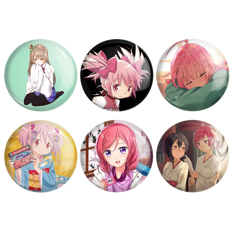 مگنت خندالو طرح انیمه مادوکا مجیکا Madoka Magica کد 1035A مجموعه 6 عددی