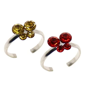 بند انگشتی زنانه طرح پروانه کد RKH_1169 مجموعه 2 عددی