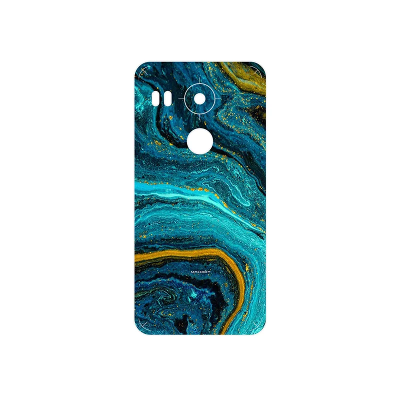 برچسب پوششی ماهوت مدل Turquoise marblewith golden streaks مناسب برای گوشی موبایل گوگل Nexus 5X