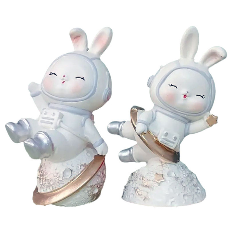 مجسمه مدل خرگوش فضانورد مجموعه ۲ عددی
