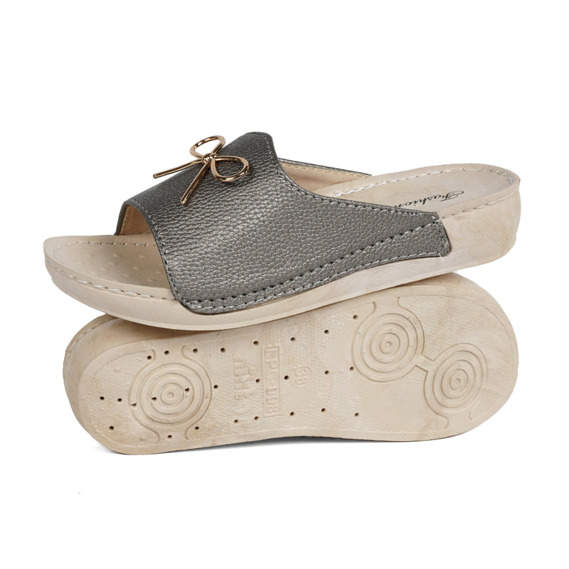 دمپایی زنانه نیکتا مدل L32 رنگ پلاتینی