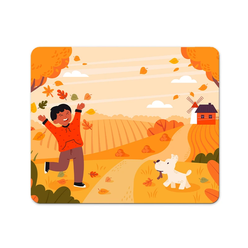 ماوس پد پاد آفرین مدل فصل پاییز طرح فانتزی کارتونی کد P126 سایز 19*24 سانتی متر