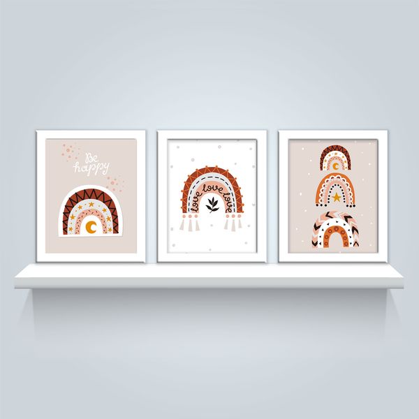 تابلو اتاق کودک کد K126W مجموعه 3 عددی