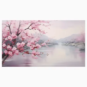 فرش پارچه‌ای مدل فرشینه طرح شکوفه گیلاس کد AR3058753