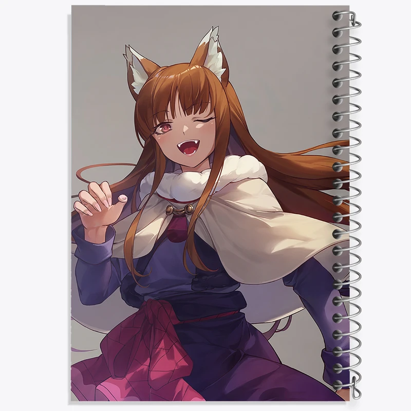 دفتر مشق 50 برگ خندالو طرح هولو انیمه ادویه و گرگ کد 36124