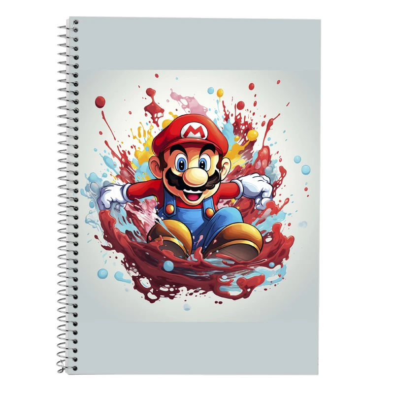 دفتر زبان 50 برگ مدوپد مدل دوخط طرح سوپرماریو super mario کد DF2832