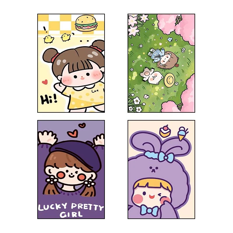 تابلو شاسي کارنيکا طرح دختر خندون Smiling Girl کد 71200 مجموعه 4 عددی