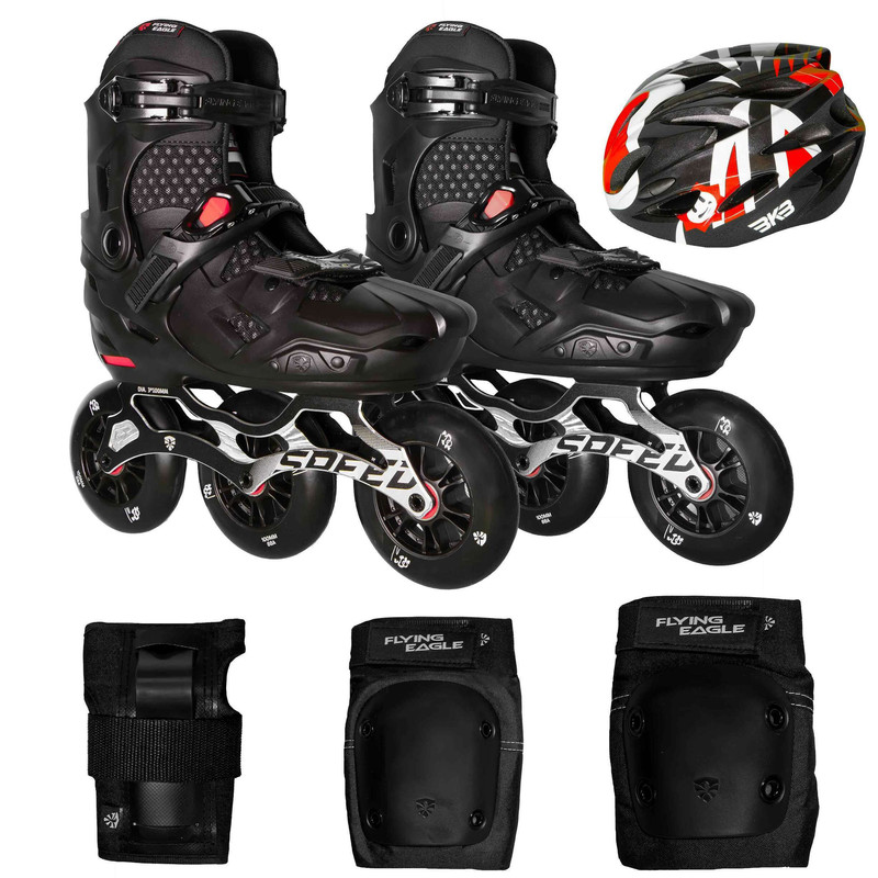 اسکیت کفشی فلاینگ ایکل مدل S7 Speed سایز 36-32 به همراه کلاه و لوازم ایمنی