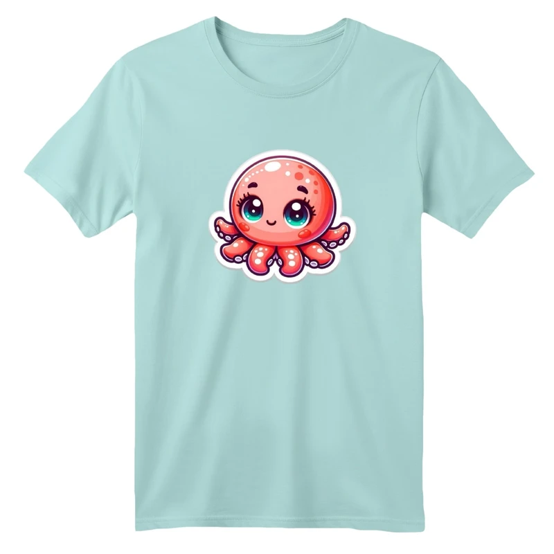 تی شرت آستین کوتاه بچگانه مدل هشت پا کارتونی کد01  