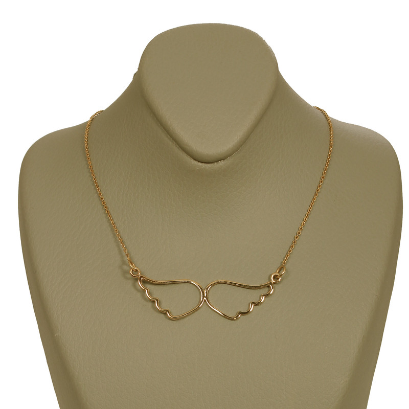 گردنبند طلا 18 عیار زنانه با زنجیر حلقهای (فلامینگو) گالری طلا رخساره مدل بال فرشته