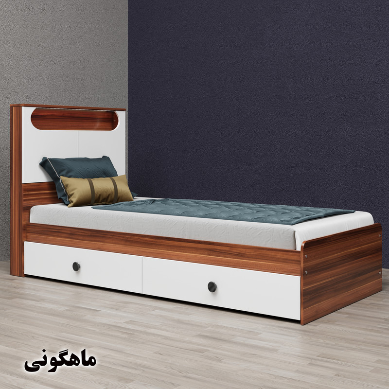 تخت خواب یک نفره وینه چوب مدل آرتا سایز 90x200 سانتی متر