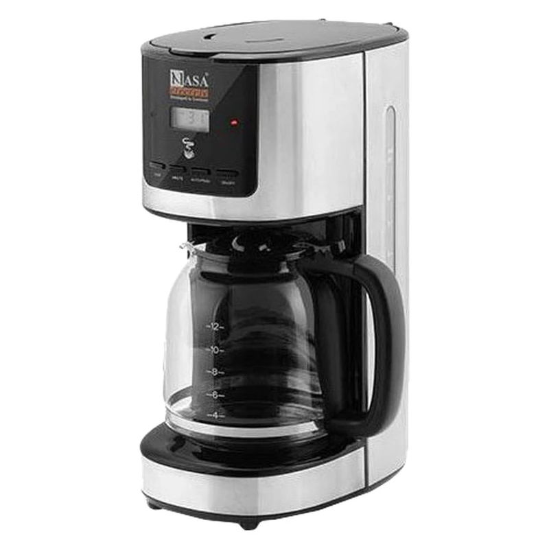 قهوه‌ساز ناسا الکتریک مدل NS-517 با فیلتر استیل ضد زنگ، دارای تایمر و صفحه گرم نگهدارنده قهوه