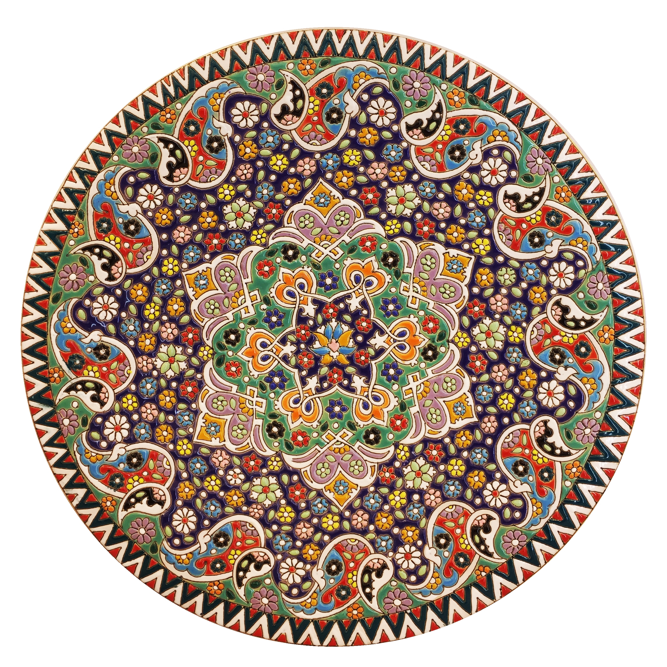 بشقاب میناکاری سفالی زمانیان کد ZMN30033