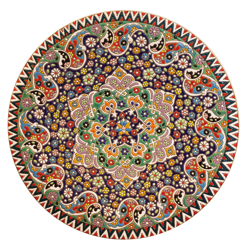 بشقاب میناکاری سفالی زمانیان کد ZMN30033