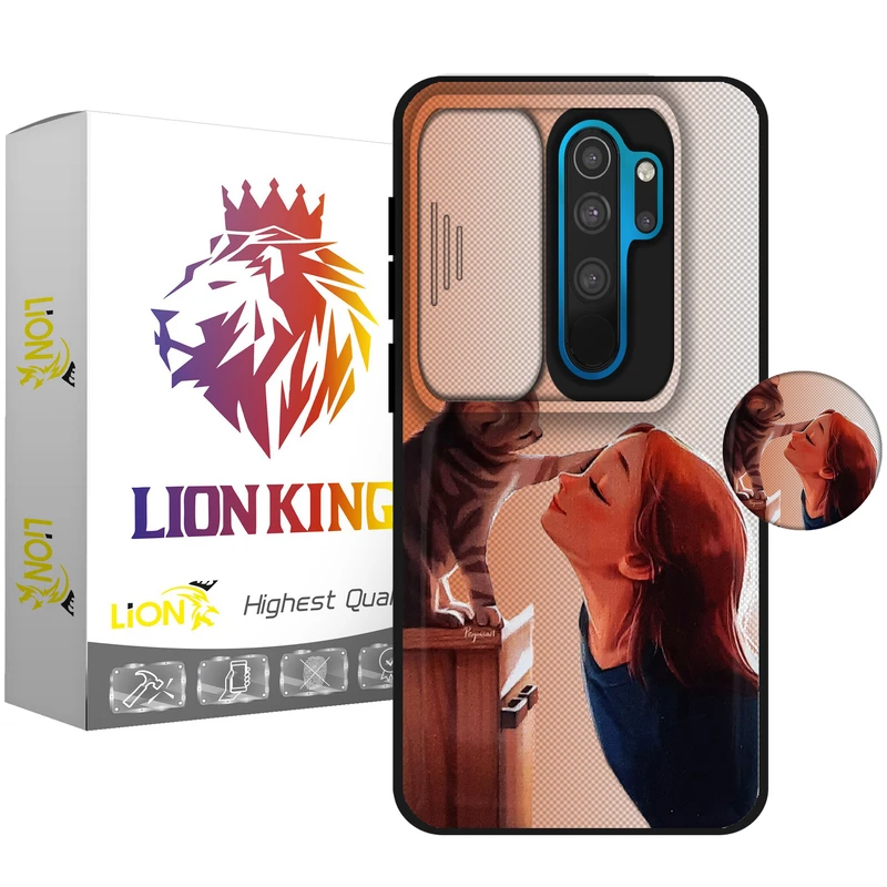 کاور لاین کینگ مدل GORBEHNAZ J2 مناسب برای گوشی موبایل شیائومی Redmi Note 8 Pro به همراه پایه نگهدارنده