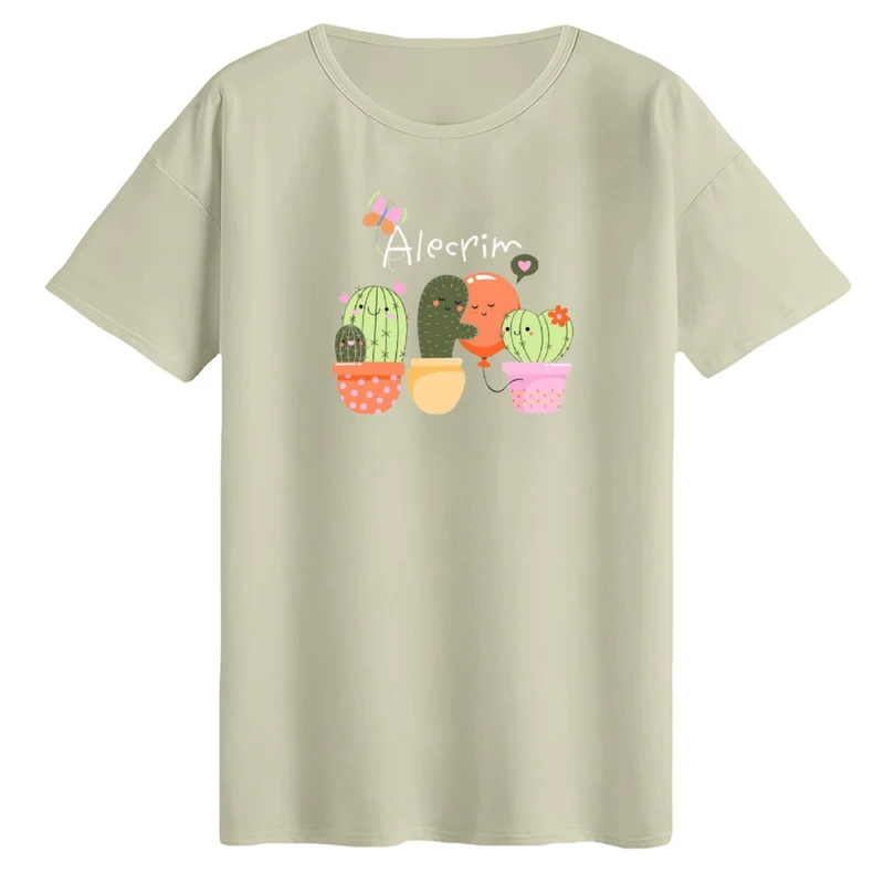 تی‌شرت لانگ آستین کوتاه زنانه مدل کاکتوس کد ۱