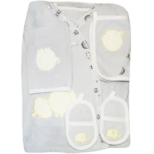 ست حوله نوزادی 5 تکه مدل MuLL کد 4501