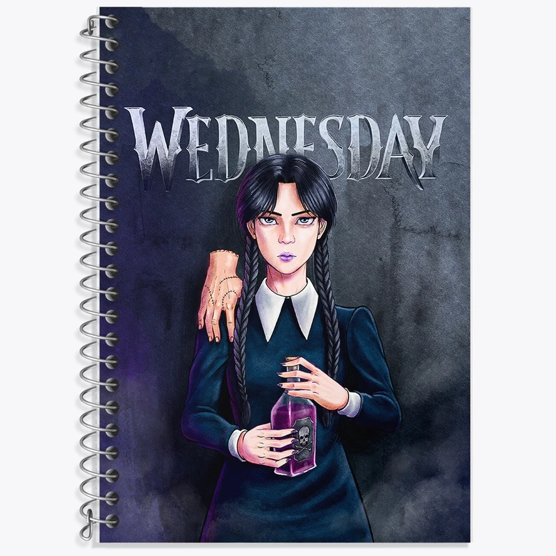 دفتر زبان 50 برگ خندالو مدل سه خط طرح ونزدی (Wednesday) کد F2454