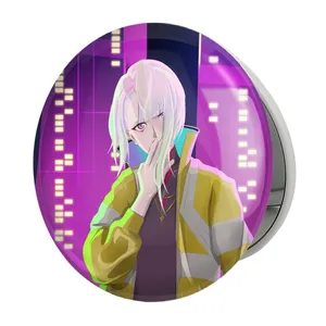 آینه جیبی خندالو طرح لوسی انیمه سایبرپانک مدل تاشو کد 23976 