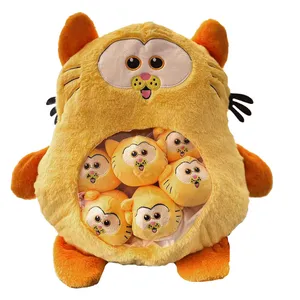 عروسک طرح گربه گارفیلد بالشتی مدل بچه دار ارتفاع 50 سانتی‌متر