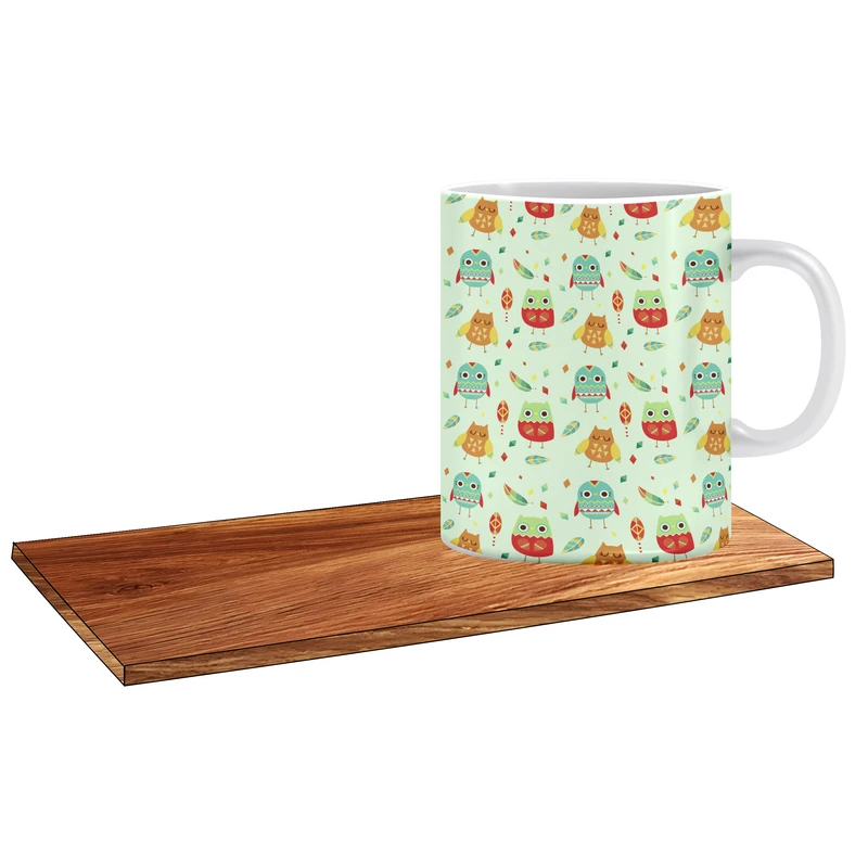 ماگ ال ایکس پی طرح فانتزی جغد کد 255 به همراه زیر لیوانی