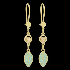 گوشواره طلا 18 عیار زنانه طلای مستجابی مدل برگ کد 84