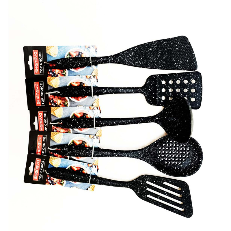 سرویس کفگیر و ملاقه 5 پارچه شنگیا مدل سیلیکونی کد 0005 سرویس کفگیر و ملاقه 5 پارچه شنگیا مدل سیلیکونی کد 0005