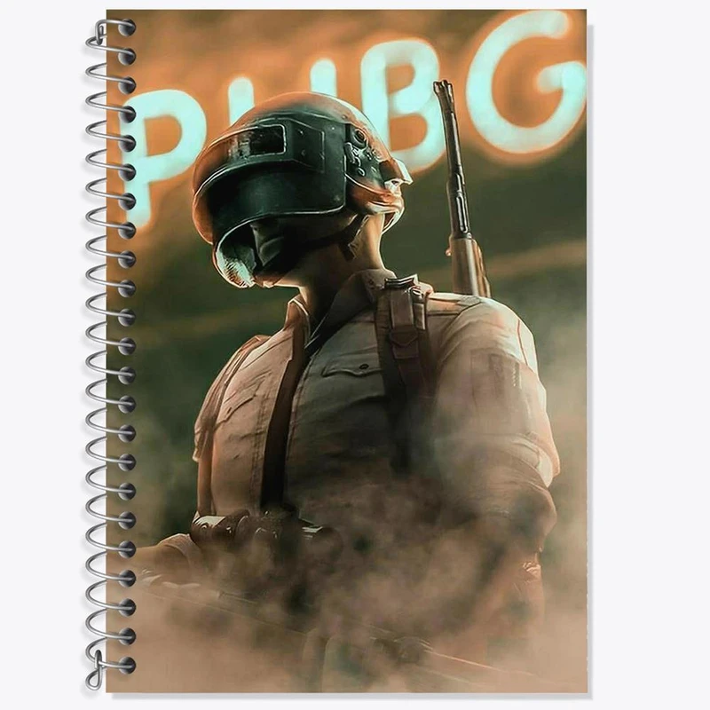 دفتر زبان 50 برگ خندالو مدل سه خط طرح بازی پابجی PUBG کد 3777