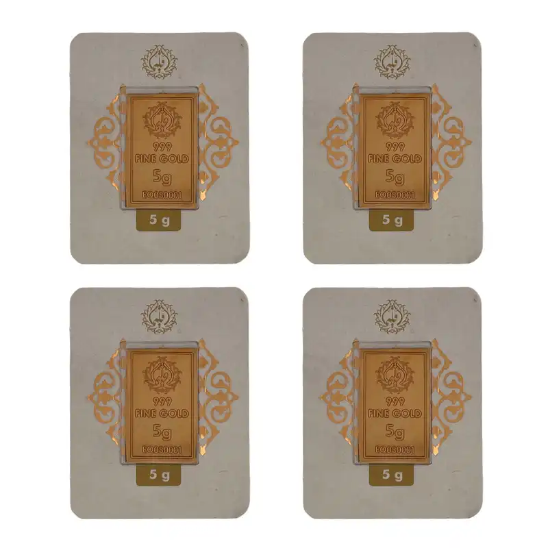شمش طلا 24 عیار مدوپد مدل اقلیما کد eg5-4 بسته 4 عددی
