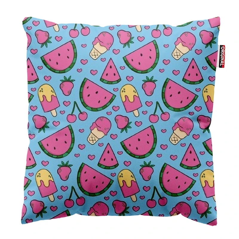  کوسن پاد آفرین طرح بستنی و هندونه سایز 30*30 سانتی متر کد 975