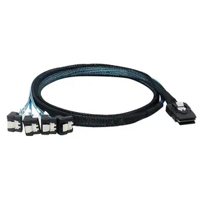 کابل تبدیل 1 به 4 Mini SAS SFF-8087 به SATA اسمارطور مدل 90 درجه SM45