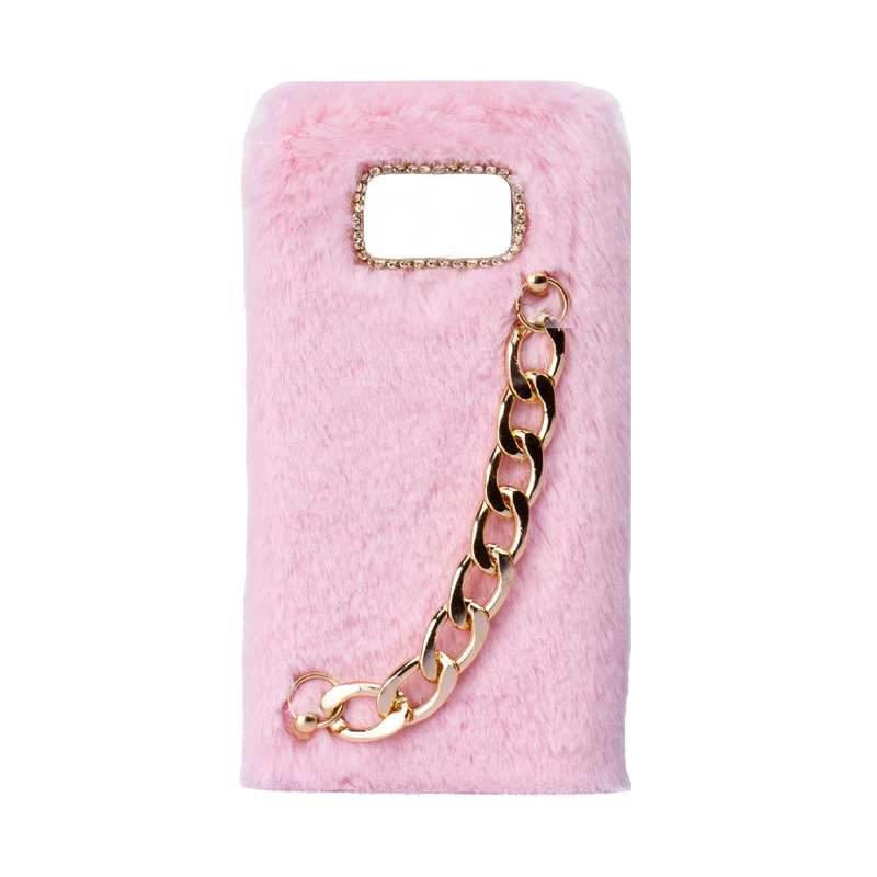 کاور طرح دخترانه دستبندی مدل خزدار پشمالو زنجیردار مناسب برای گوشی موبایل سامسونگ Galaxy S8 Plus