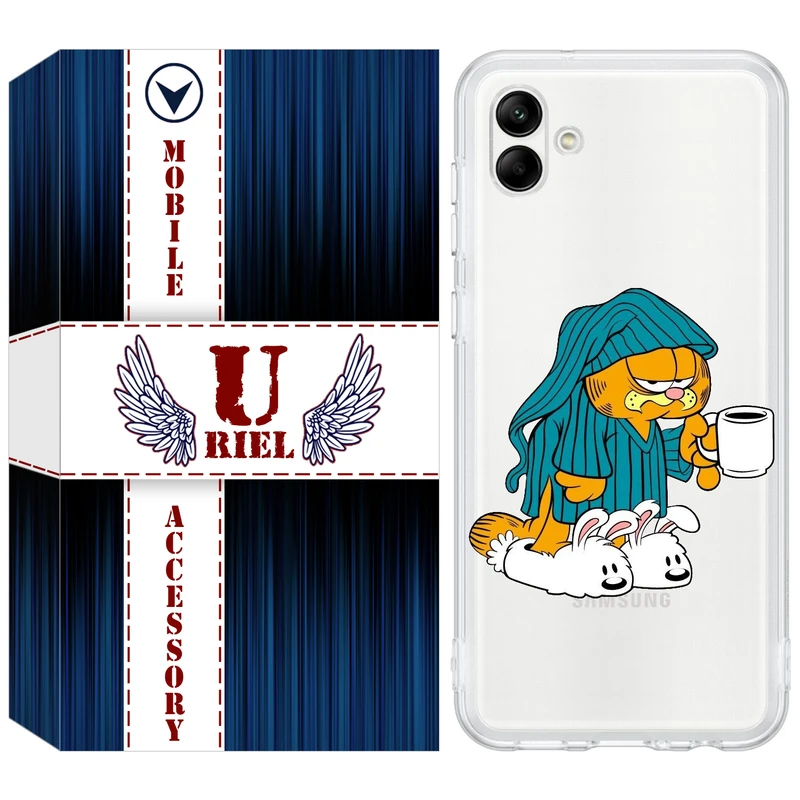 کاور یوریل قاب مدل Clear کد 72 طرح گارفیلد مناسب برای گوشی موبایل سامسونگ Galaxy A04e