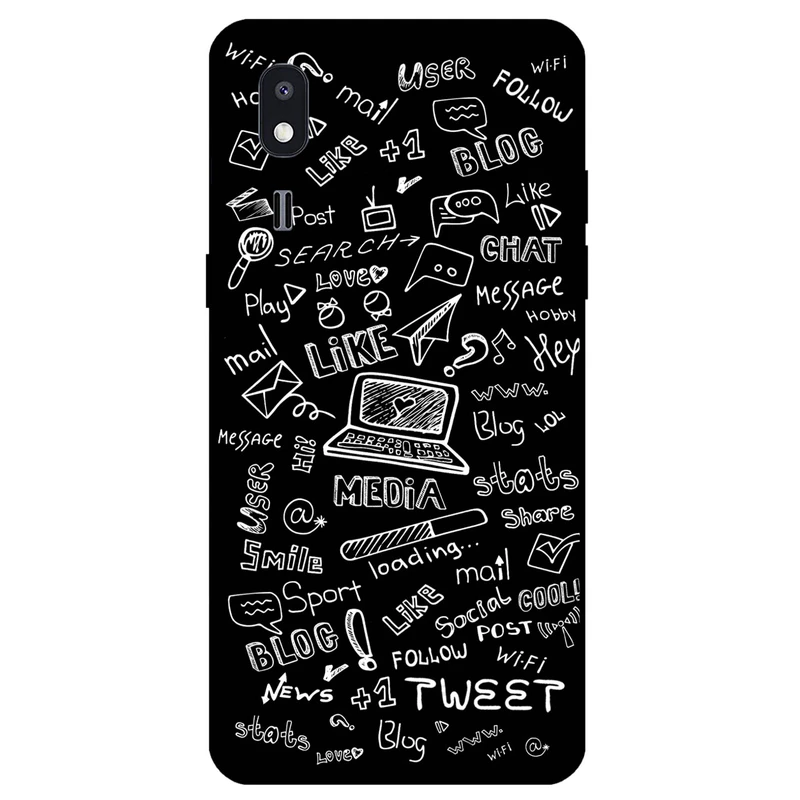 کاور مگافون طرح رسانه های اجتماعی مدل 1898 مناسب برای گوشی موبایل سامسونگ Galaxy A2 Core         